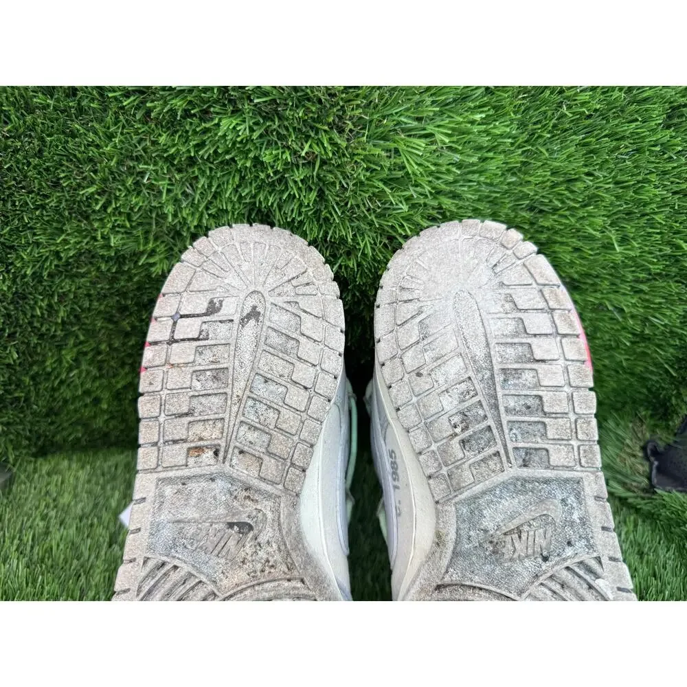 Nike X Off-White Dunk Low DM1602-108 Athletic Sneaker Mens 9.5 White Leather Gym